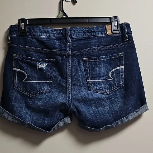 American Eagle  Women's Blue Denim‎ Shorts Size 4 - Picture 3 of 9